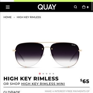 Quay High Key Rimless Gold Fade Sungalsses